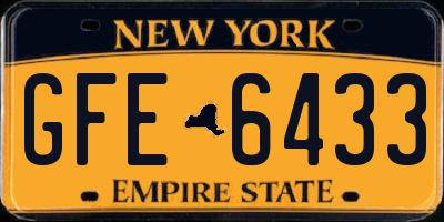 NY license plate GFE6433