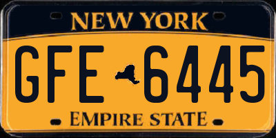 NY license plate GFE6445
