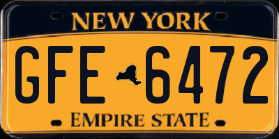 NY license plate GFE6472