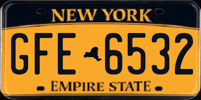 NY license plate GFE6532