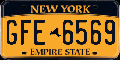 NY license plate GFE6569