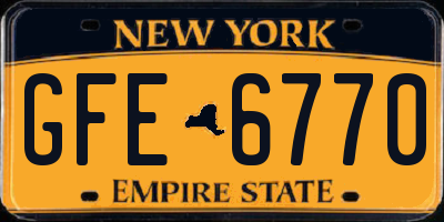 NY license plate GFE6770