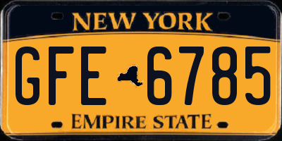 NY license plate GFE6785