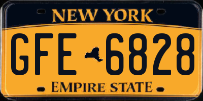 NY license plate GFE6828
