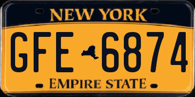 NY license plate GFE6874