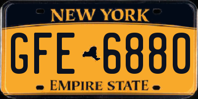 NY license plate GFE6880