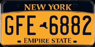 NY license plate GFE6882