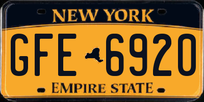 NY license plate GFE6920