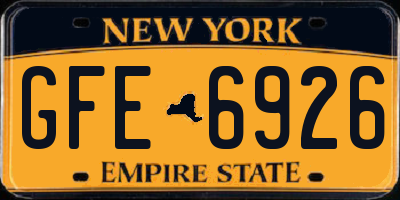 NY license plate GFE6926