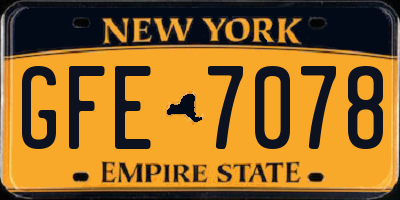 NY license plate GFE7078