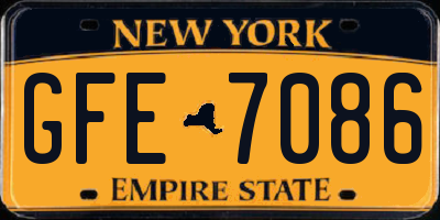 NY license plate GFE7086