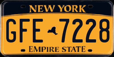 NY license plate GFE7228