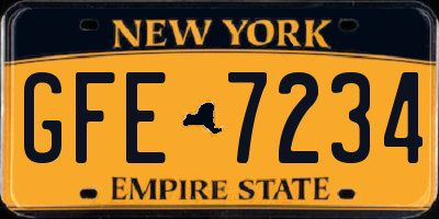 NY license plate GFE7234