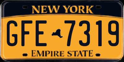 NY license plate GFE7319