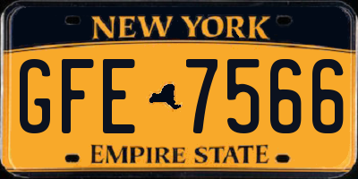 NY license plate GFE7566