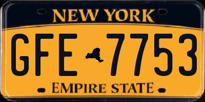 NY license plate GFE7753