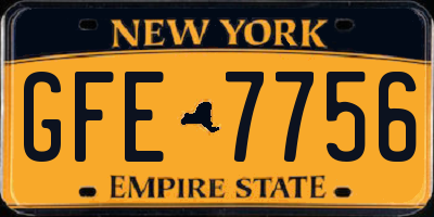 NY license plate GFE7756