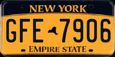 NY license plate GFE7906