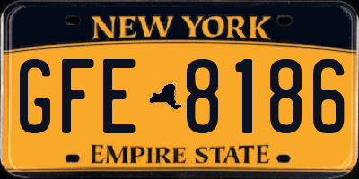 NY license plate GFE8186