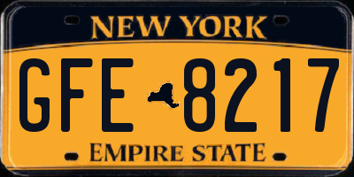 NY license plate GFE8217