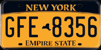 NY license plate GFE8356