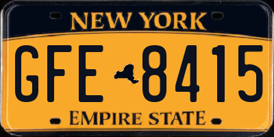 NY license plate GFE8415