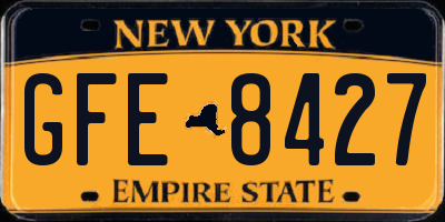 NY license plate GFE8427