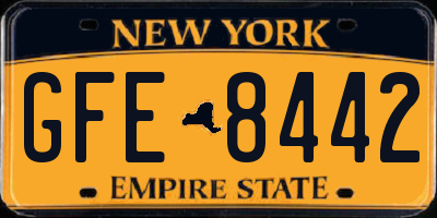 NY license plate GFE8442