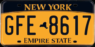 NY license plate GFE8617