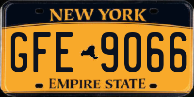 NY license plate GFE9066