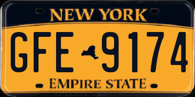 NY license plate GFE9174