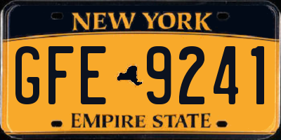 NY license plate GFE9241