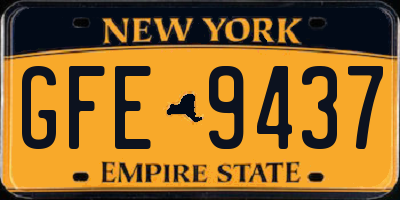 NY license plate GFE9437