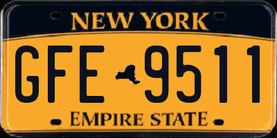 NY license plate GFE9511