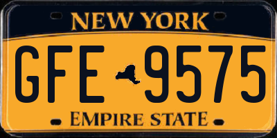NY license plate GFE9575