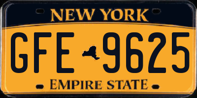 NY license plate GFE9625