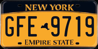NY license plate GFE9719