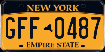 NY license plate GFF0487