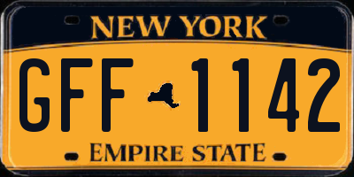 NY license plate GFF1142
