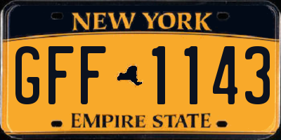 NY license plate GFF1143
