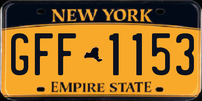 NY license plate GFF1153