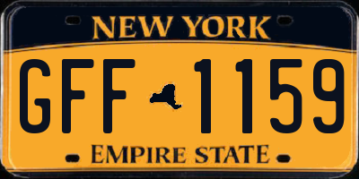 NY license plate GFF1159