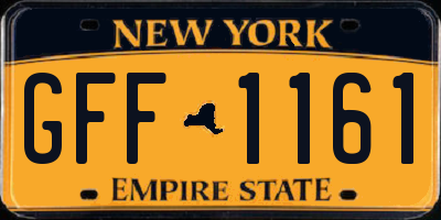 NY license plate GFF1161