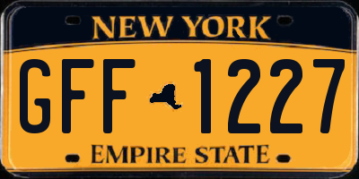 NY license plate GFF1227
