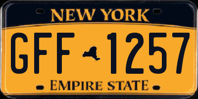NY license plate GFF1257