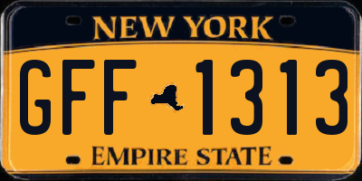 NY license plate GFF1313
