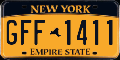 NY license plate GFF1411