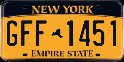 NY license plate GFF1451