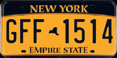 NY license plate GFF1514