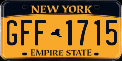 NY license plate GFF1715